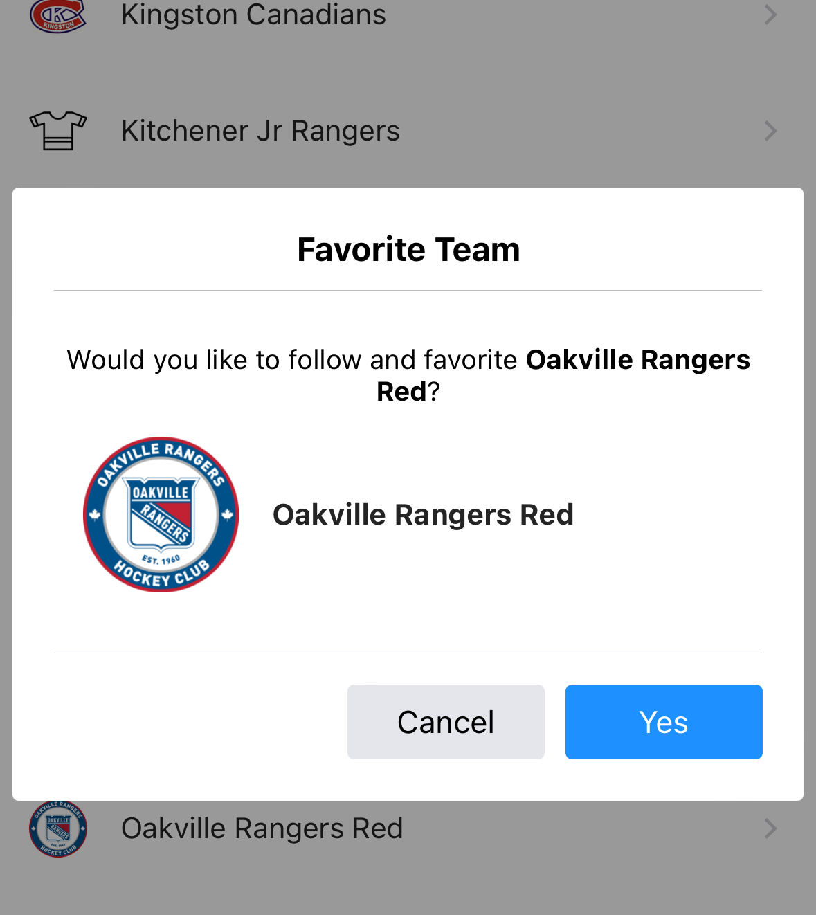 Winter Classic Tournament > Mobile App (Oakville Rangers Hockey Club)