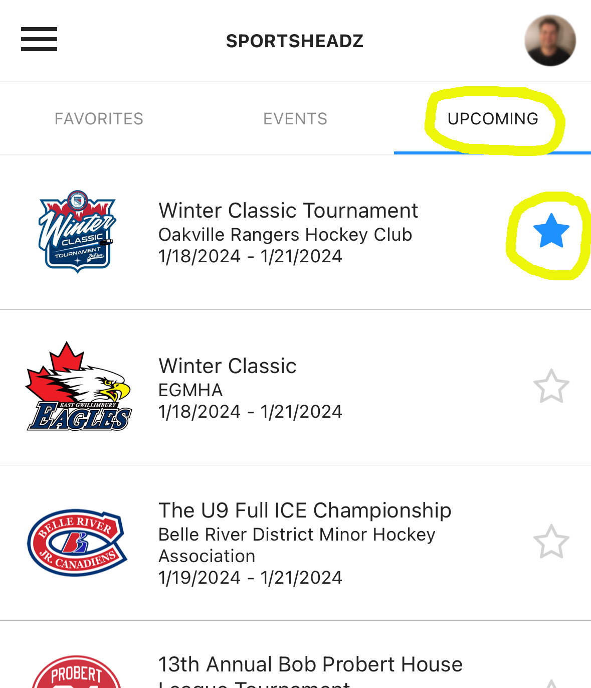 Winter Classic Tournament > Mobile App (Oakville Rangers Hockey Club)